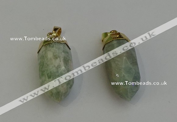 NGP6240 12*28mm - 15*30mm faceted bullet amazonite pendants