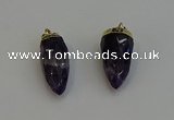 NGP6244 12*28mm - 15*30mm faceted bullet amethyst pendants