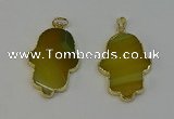 NGP6255 22*40mm - 25*45mm hamsahand agate gemstone pendants