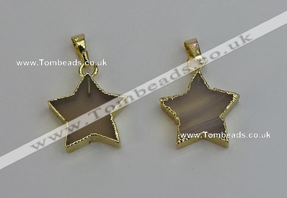 NGP6266 20mm star agate gemstone pendants wholesale