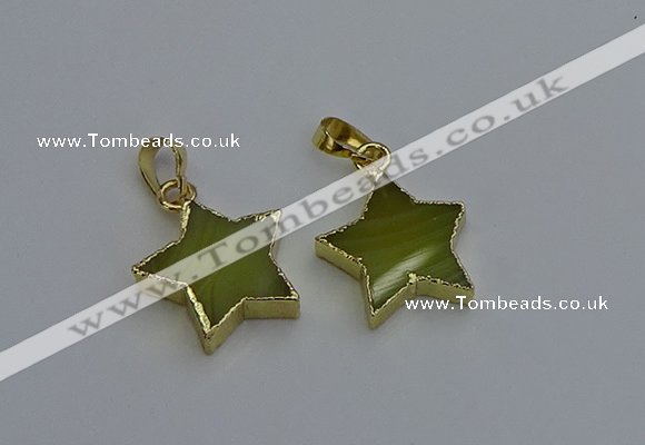 NGP6267 20mm star agate gemstone pendants wholesale
