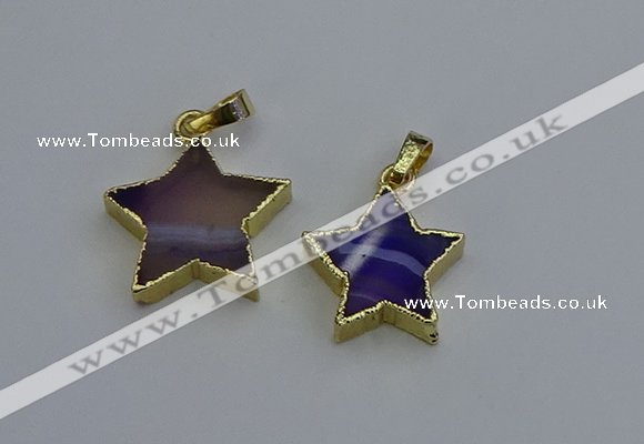 NGP6268 20mm star agate gemstone pendants wholesale