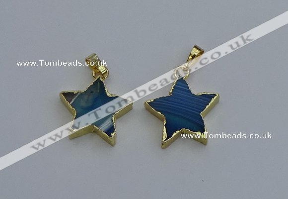 NGP6270 20mm star agate gemstone pendants wholesale