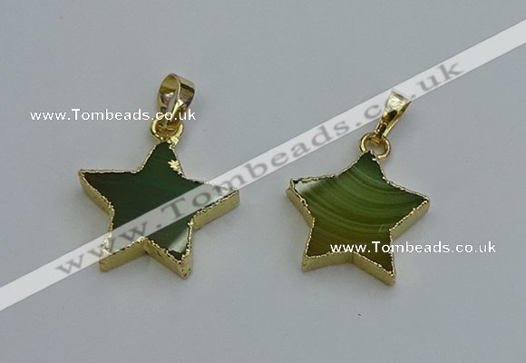 NGP6271 20mm star agate gemstone pendants wholesale