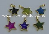 NGP6273 20mm star agate gemstone pendants wholesale