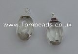 NGP6292 18*30mm - 22*35mm faceted nuggets white crystal pendants