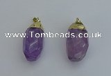 NGP6298 18*30mm - 22*35mm faceted nuggets amethyst pendants