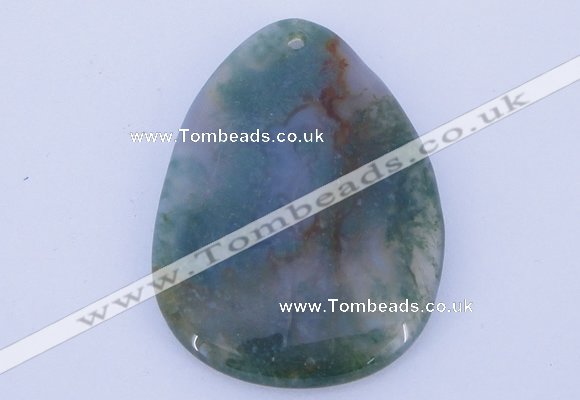 NGP631 5pcs 33*45mm freeform moss agate gemstone pendants