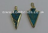 NGP6316 20*35mm - 25*40mm arrowhead sea sediment jasper pendants