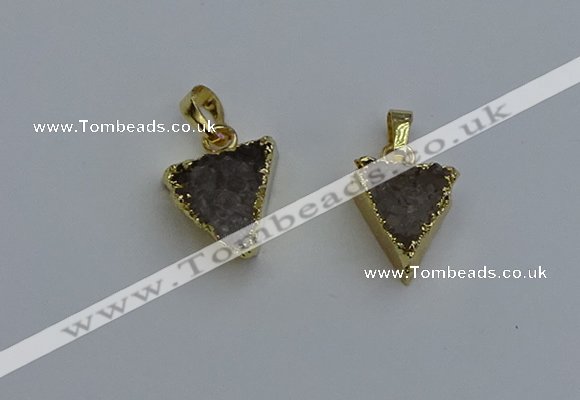 NGP6322 14*15mm - 15*16mm triangle agate gemstone pendants
