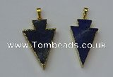 NGP6325 20*40mm - 25*45mm arrowhead lapis lazuli pendants