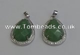 NGP6339 25*30mm teardrop green aventurine pendants wholesale