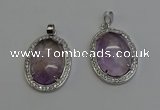 NGP6353 25*30mm oval light amethyst pendants wholesale