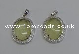 NGP6356 25*30mm oval lemon quartz pendants wholesale