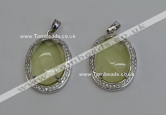 NGP6356 25*30mm oval lemon quartz pendants wholesale