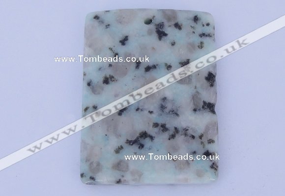 NGP636 5pcs 35*45mm rectangle kiwi stone pendants wholesale