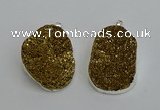 NGP6370 35*40mm - 30*45mm freeform plated druzy agate pendants