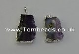 NGP6398 18*30mm - 25*40mm freeform druzy amethyst pendants