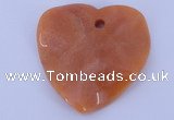 NGP640 5pcs 50*50mm heart red aventurine gemstone pendants