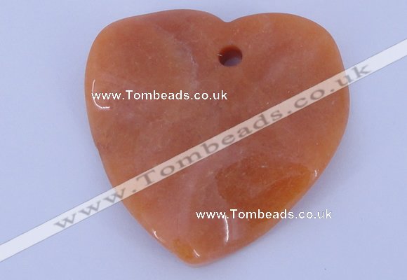 NGP640 5pcs 50*50mm heart red aventurine gemstone pendants