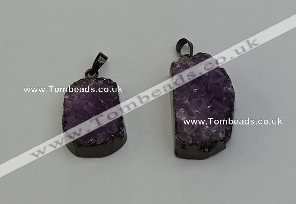 NGP6408 15*25mm - 16*28mm freeform druzy agate pendants