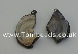 NGP6414 30*35mm - 35*40mm freeform plated druzy agate pendants