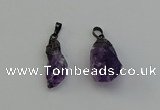 NGP6420 12*28mm - 15*30mm nuggets amethyst gemstone pendants