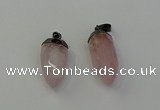 NGP6431 12*24mm - 15*30mm faceted bullet rose quartz pendants