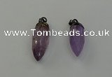 NGP6432 12*24mm - 15*30mm faceted bullet amethyst pendants