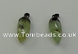 NGP6433 12*24mm - 15*30mm faceted bullet green rutilated quartz pendants