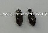 NGP6435 12*24mm - 15*30mm faceted bullet smoky quartz pendants