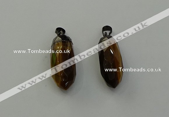 NGP6444 12*24mm - 15*30mm faceted bullet yellow tiger eye pendants