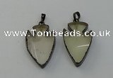 NGP6452 22*28mm - 25*35mm arrowhead lemon quartz pendants