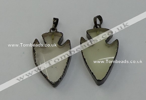 NGP6452 22*28mm - 25*35mm arrowhead lemon quartz pendants