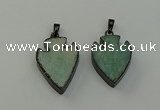 NGP6460 22*28mm - 25*35mm arrowhead amazonite gemstone pendants