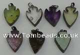 NGP6468 22*28mm - 25*35mm arrowhead mixed gemstone pendants