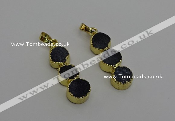 NGP6535 10*32mm druzy agate gemstone pendants wholesale