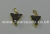 NGP6548 18*20mm - 20*25mm triangle druzy agate gemstone pendants