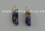 NGP6556 10*20mm - 11*30mm sticks druzy amethyst pendants