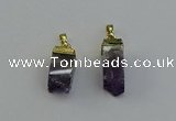 NGP6557 10*20mm - 11*30mm sticks druzy amethyst pendants