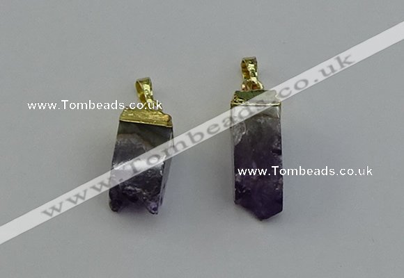 NGP6557 10*20mm - 11*30mm sticks druzy amethyst pendants