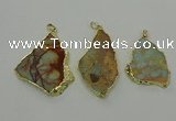 NGP6561 30*40mm - 45*55mm freeform serpentine jasper pendants