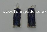 NGP6566 14*30mm - 15*38mm faceted rectangle lapis lazuli pendants