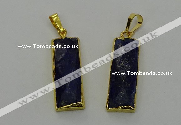 NGP6567 14*30mm - 15*38mm faceted rectangle lapis lazuli pendants