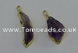 NGP6602 15*50mm - 25*45mm freeform druzy amethyst pendants