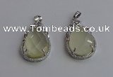 NGP6611 22*30mm faceted teardrop lemon quartz gemstone pendants