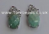 NGP6636 18*25mm faceted oval amazonite gemstone pendants