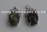 NGP6640 18*25mm faceted oval labradorite gemstone pendants