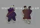 NGP6653 22*38mm Animal or V-shaped agate gemstone pendants