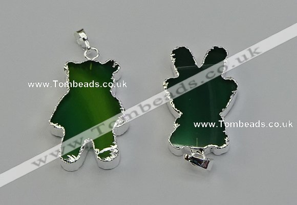 NGP6656 22*38mm Animal or V-shaped agate gemstone pendants